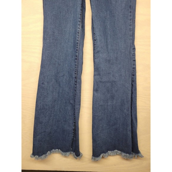 C'est Toi Women's SZ 9/28 Denim Jeans Black Label Button Fly Raw Hem Bell Bottom - Picture 2 of 10